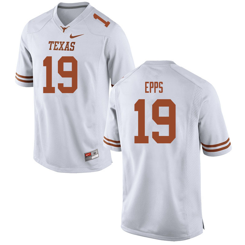 Men #19 Malcolm Epps Texas Longhorns College Football Jerseys Sale-White